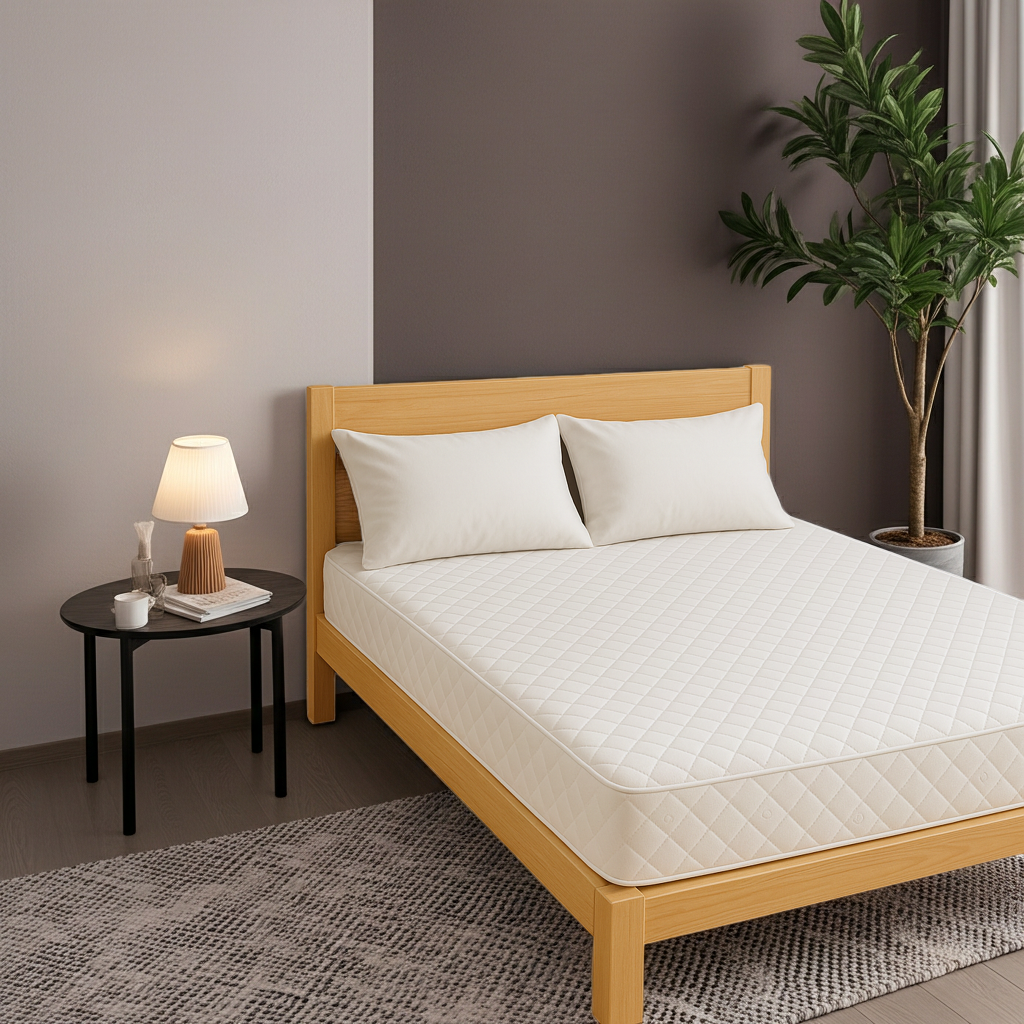 Lit 2 places + Matelas épaisseur 15 + 2 Coussins